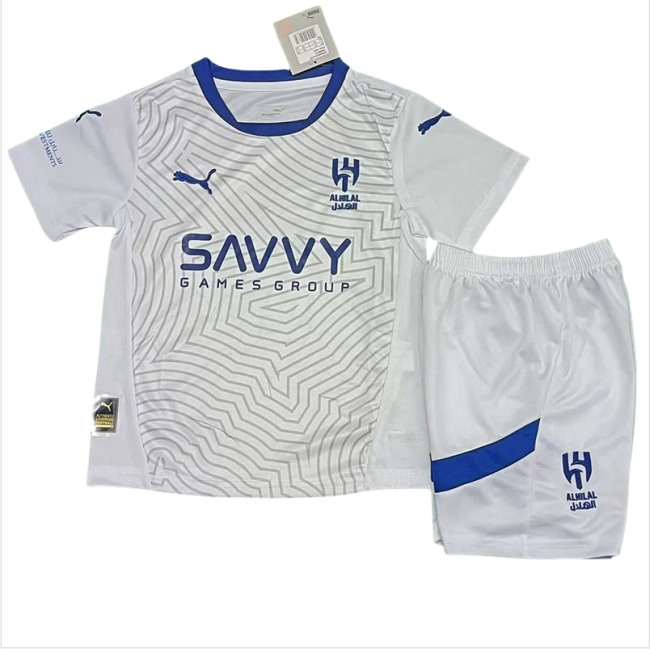 24-25 Al-Hilal Home Kids Soccer Jersey