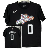 T262 Clippers WESTBROOK #0 Black High Quality Casual T-Shirt