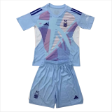 24-25 Nottingham Forest Lake blue GoalKeeper Kids Soccer Jersey