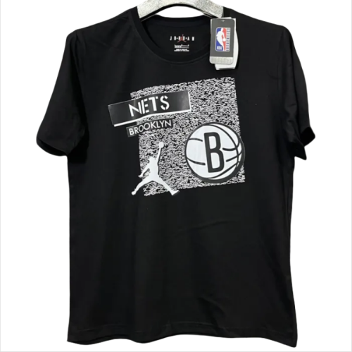 T198 Nets Jordan Black High Quality Casual T-Shirt