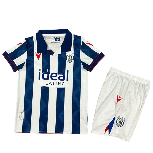 24-25 West Bromwich Home Kids Soccer Jersey