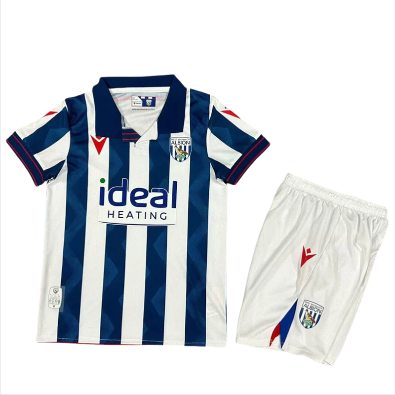 24-25 West Bromwich Home Kids Soccer Jersey