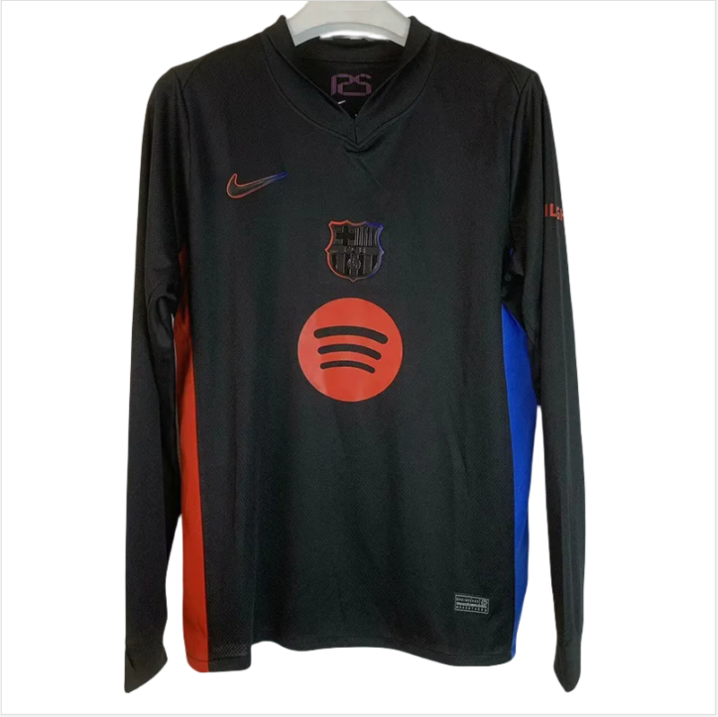 24-25 Mens Barcelona Away Long Sleeve Soccer Jersey