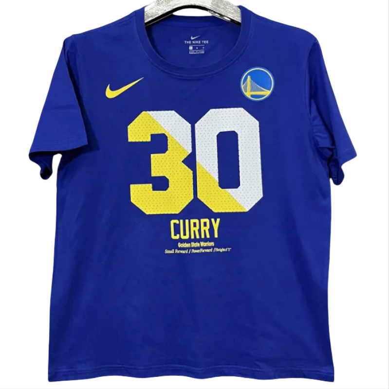 T193 Warriors CURRY #30 Blue High Quality Casual T-Shirt