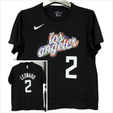 T261 Clippers LEONARD #2 Black High Quality Casual T-Shirt