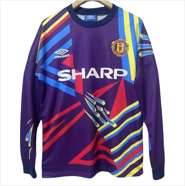 1992-1993 Man Utd Purple Goalkeeper Long Sleeve Retro Soccer Jersey (长袖)