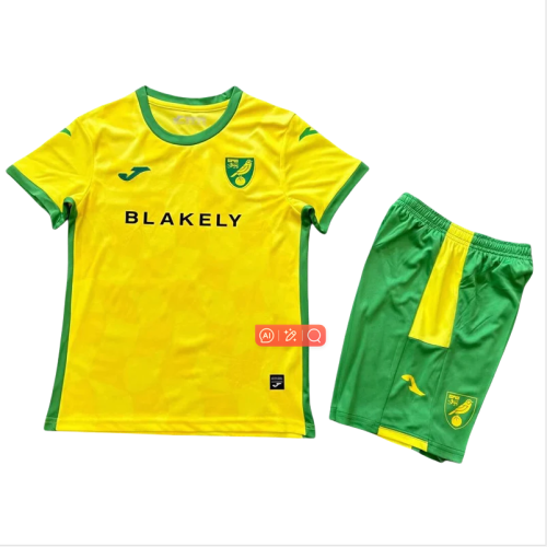 24-25 Norwich City Home Kids Soccer Jersey