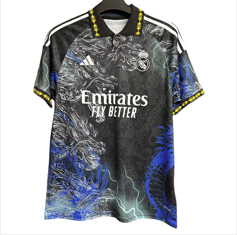 24-25 Real Madrid  Black Blue Special Edition Fans Soccer Jersey