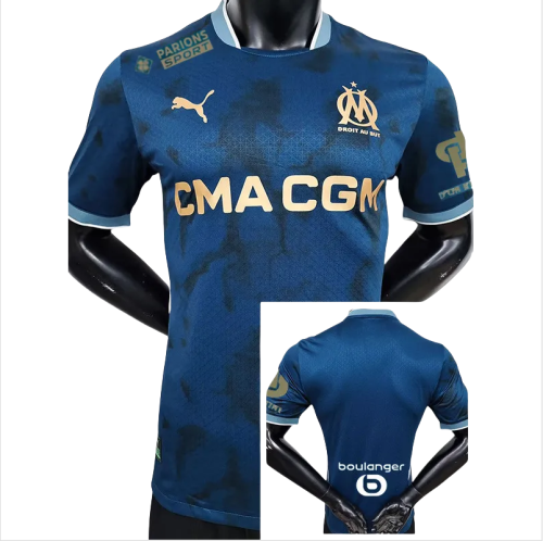 24-25 Marseille Away Player Version Soccer Jersey (Print all Sponsor)