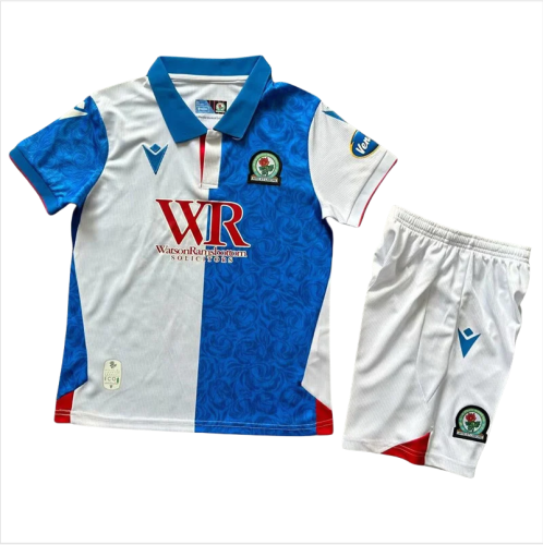 24-25 Blackburn Home Kids Soccer Jersey