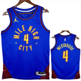 22-23 Nuggets WESTBROOK #4 Blue Top Quality Hot Pressing NBA Jersey (Trapeze Edition) 飞人版