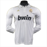 2011-2012  Real Madrid Home Player Version  Long Sleeve Retro Soccer Jersey