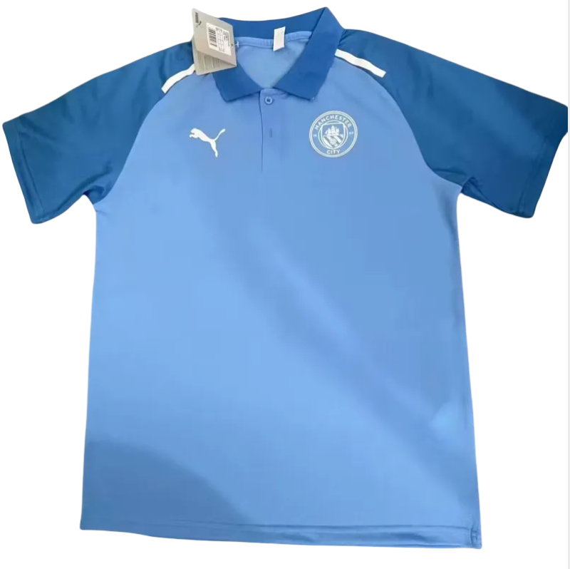 24-25 Man City White Blue Short Sleeve