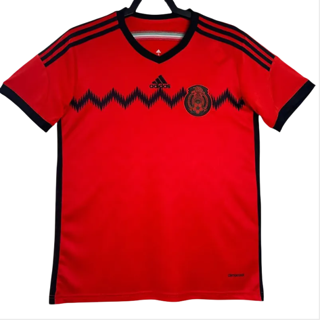 2014 Mexico Red Retro Soccer Jersey