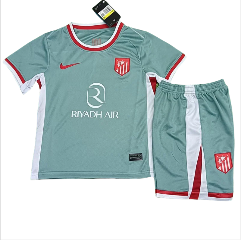 24-25  Atletico Madrid  Away Kids Soccer Jersey