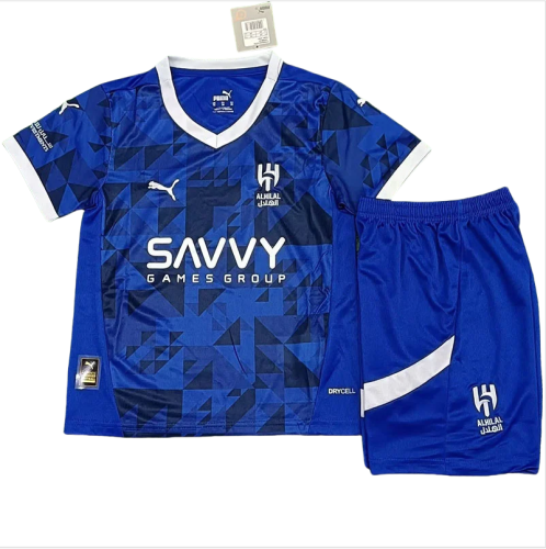 24-25 Al-Hilal Home Kids Soccer Jersey