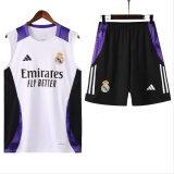 24-25 Real Madrid White Vest Short traning suit