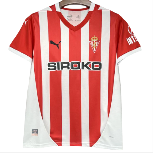 24-25 Gijon Home Fans Soccer Jersey