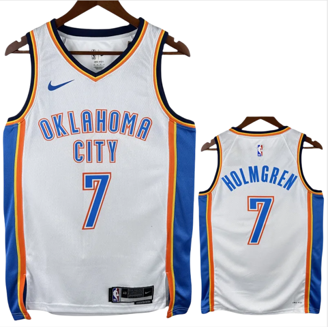 22-23 OKC Thunder HOLMGREN #7 White City Edition Top Quality Hot Pressing NBA Jersey