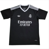 24-25  Real Madrid  Black Goalkeeper Fans Soccer Jersey