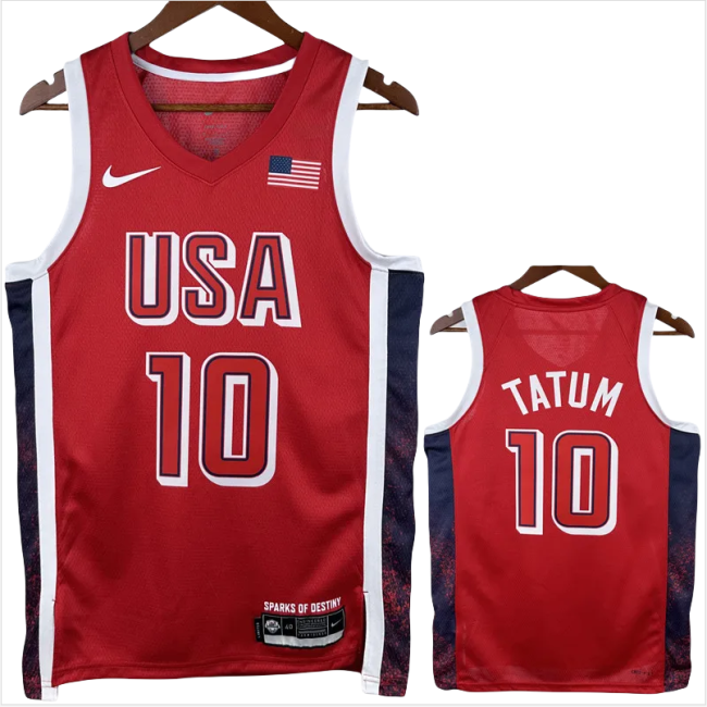 2024 Olympic Game USA TATUM # 10 Red Basketball Jersey