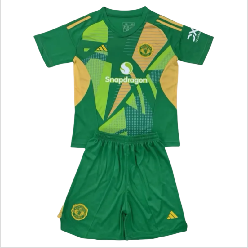 24-25 Man Utd Green GoalKeeper Kids Soccer Jersey