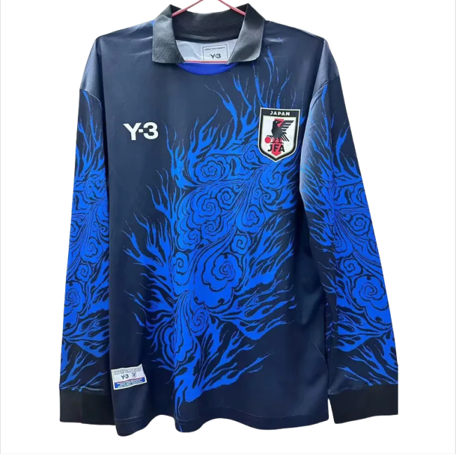 24-25 Japan 火焰Y3 Blue Special Edition Long Sleeve Soccer Jersey