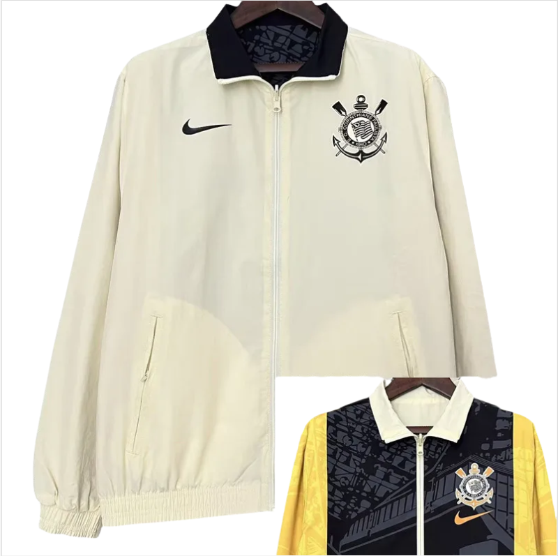 24-25 Corinthians khaki & Black Double Sided Windbreaker