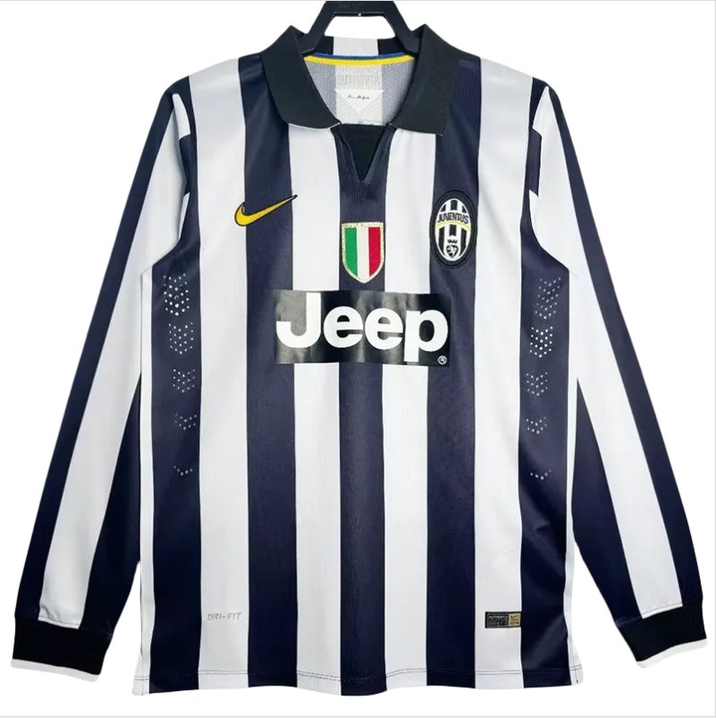2014-2015 JUV Home Retro Long Sleeve Soccer Jersey