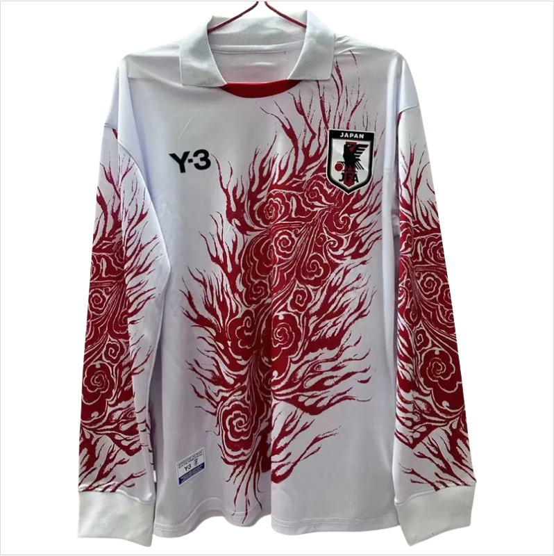 24-25 Japan 火焰Y3 White Special Edition Long Sleeve Soccer Jersey (长袖)