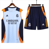 24-25 Real Madrid Light blue Vest Short traning suit