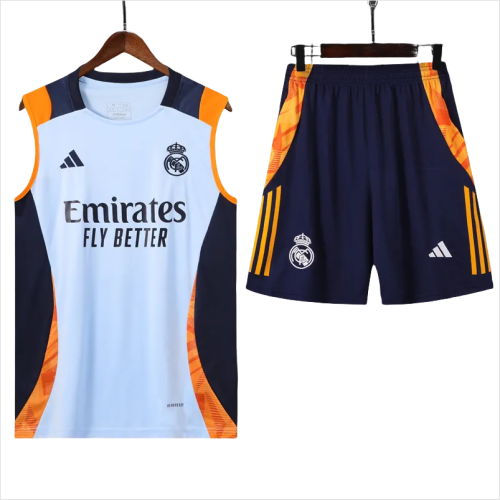 24-25 Real Madrid Light blue Vest Short traning suit