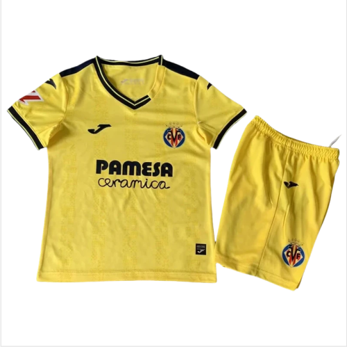 24-25 Villarreal Home Kids Soccer Jersey