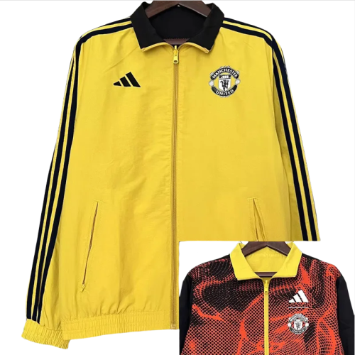 24-25 Man Utd Yellow & Red Double Sided Windbreaker