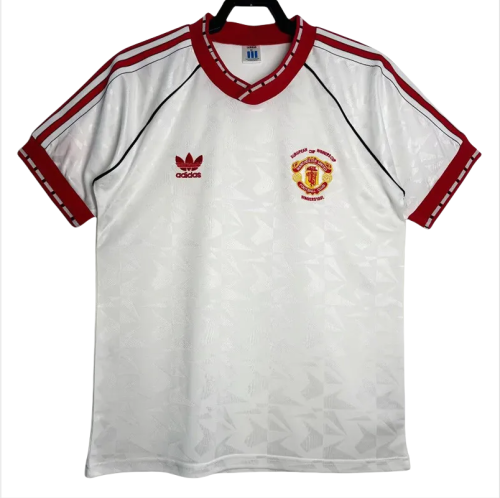 1990-1991 Man Utd White Retro Soccer Jersey
