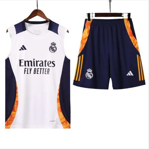 24-25 Real Madrid  White Vest Short traning suit