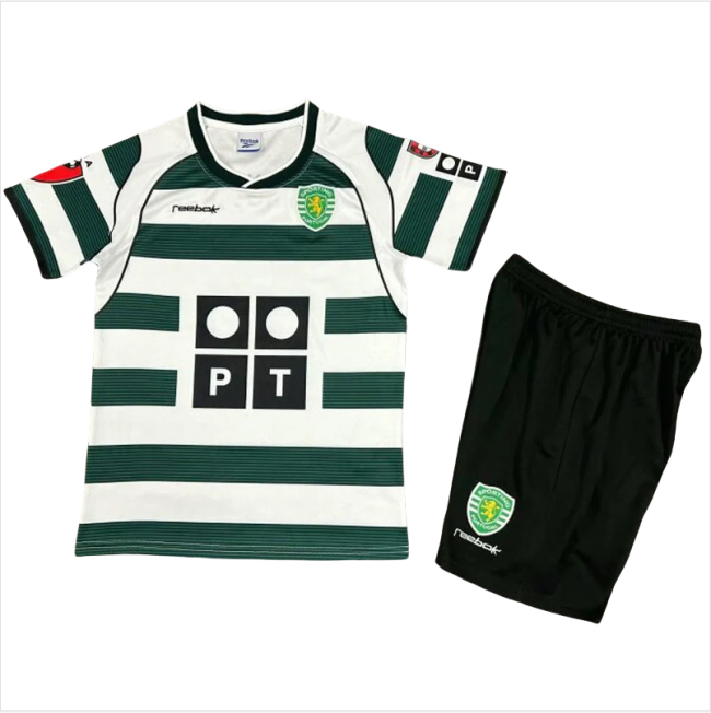 2001-2003 Sporting Lisbon Home Kids Retro Soccer Jersey