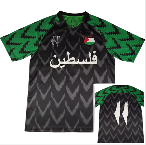 24-25 Palestina FC Black Green Fans Soccer Jersey