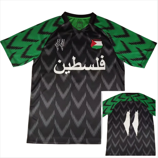 24-25 Palestina FC Black Green Fans Soccer Jersey