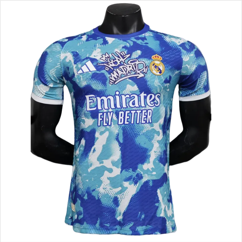 24-25 Mens Real Madrid  Blue Special Edition Player Version Soccer Jersey