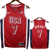 2024 Olympic Game USA DURANT # 7 Red Basketball Jersey