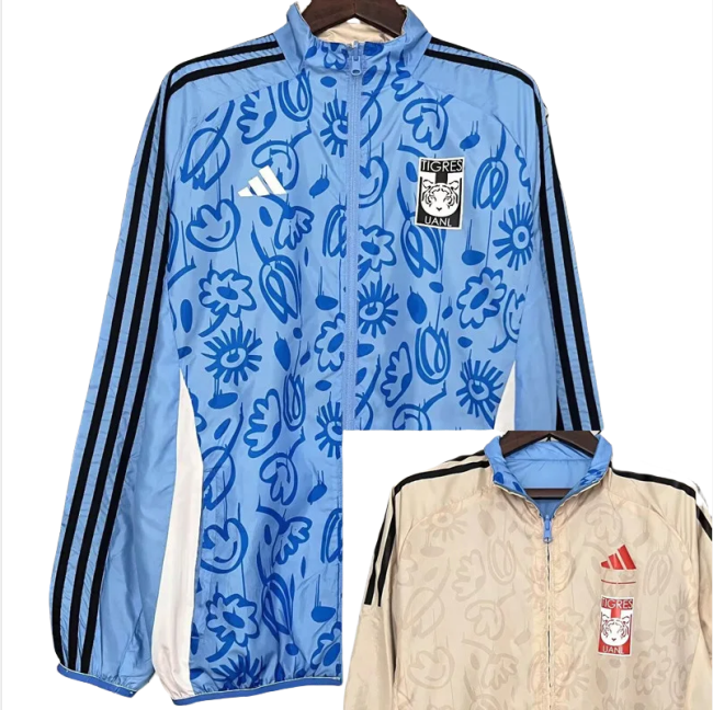 2024 Tigres UANL Blue & Brown Double Sided Windbreaker