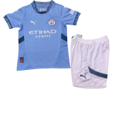 24-25 Man City Home Kids Player Version Soccer Jersey