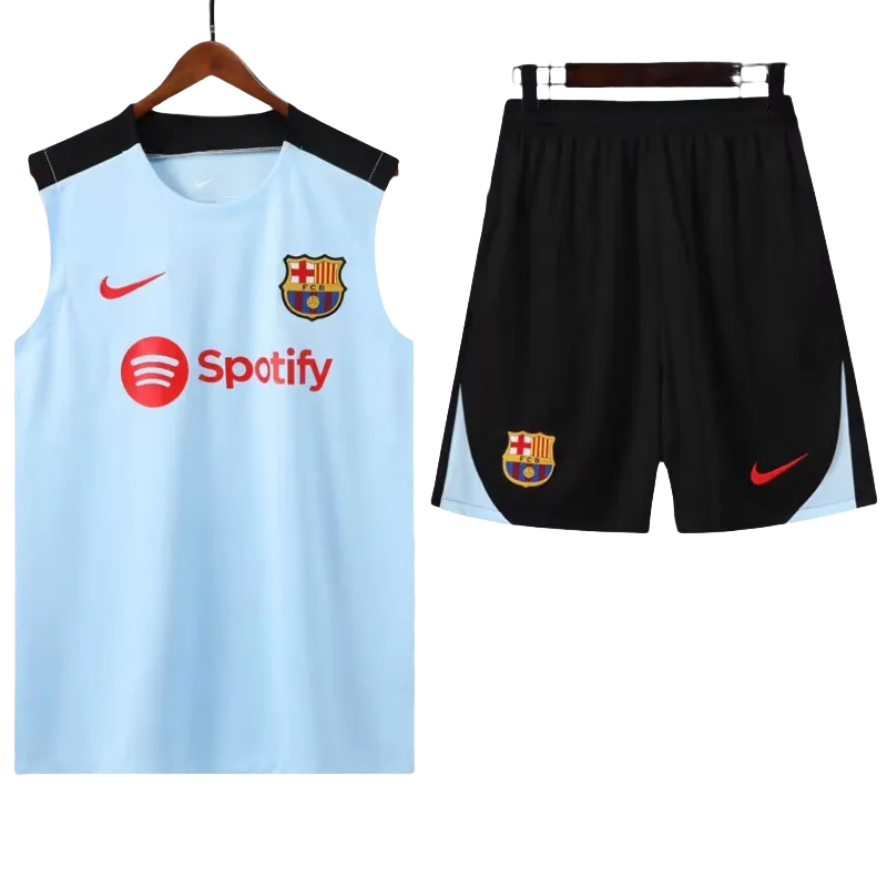 24-25   Mens Barcelona Light blue Vest Short traning suit