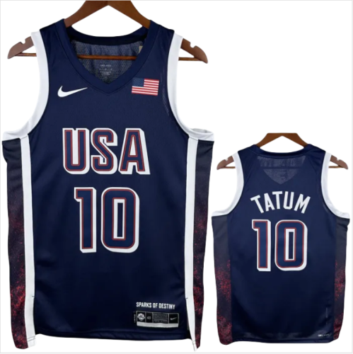 2024 Olympic Game USA TATUM # 10 Dark Blue Basketball Jersey
