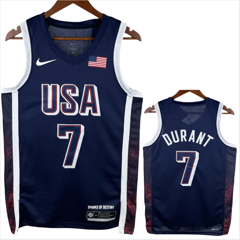 2024 Olympic Game USA DURANT # 7 Dark Blue Basketball Jersey