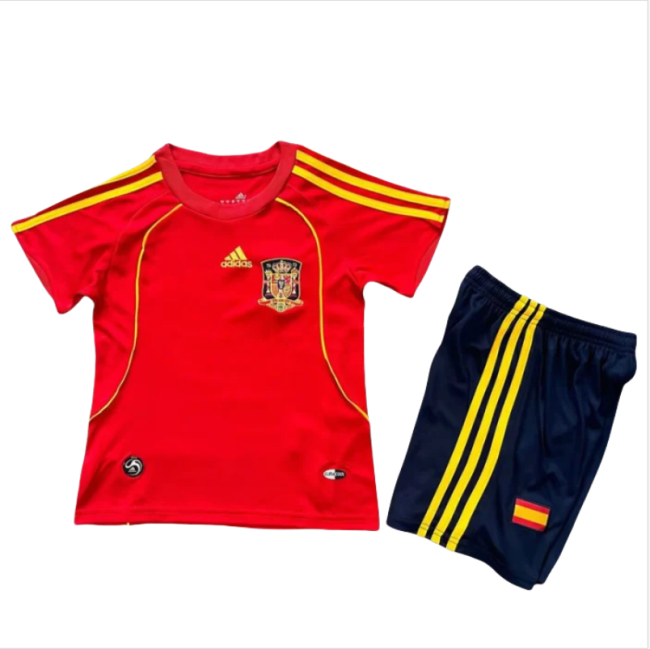 2008 Spain Home Kids Retro Soccer Jersey