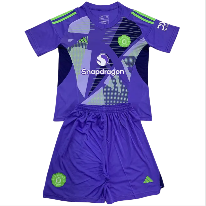 24-25 Man Utd Purple Goalkeeper Kids Soccer Jersey