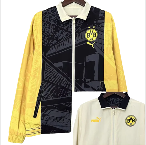 2024 Dortmund Black & Khaki Double Sided Windbreaker