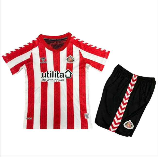 24-25 Sunderland Home Kids Soccer Jersey